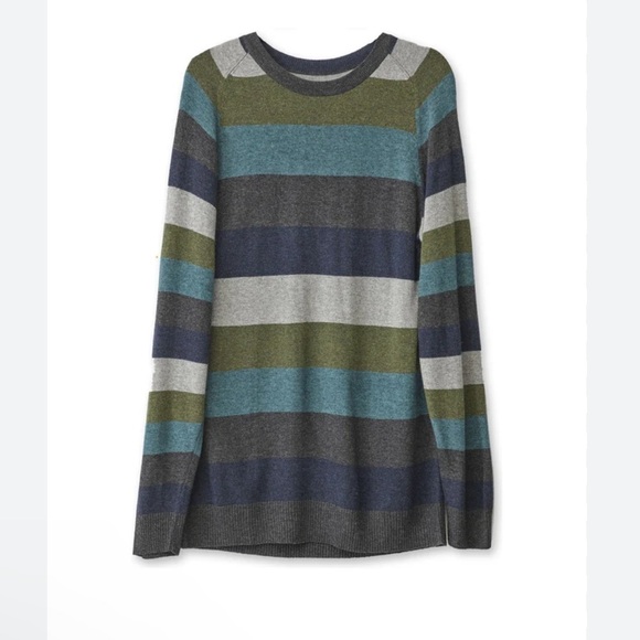 KAVU ATKINSON Blue Spruce Long Sleeve Striped Sweater Wool Alpaca Men’s Large - Picture 3 of 12